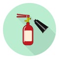 Flat icon of a nicely drawn red fire extinguisher Royalty Free Stock Photo