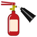 Flat icon of a nicely drawn red fire extinguisher Royalty Free Stock Photo