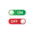 Flat icon On and Off toggle switch button. Isolated on white background. Vector stock illustration Royalty Free Stock Photo