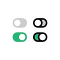 Flat icon On and Off Toggle switch button set isolated. Vector EPS 10 Royalty Free Stock Photo