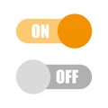 Flat icon On and Off Toggle switch button vector format