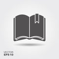 Flat icon of an open book. Vector logo Royalty Free Stock Photo