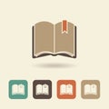 Flat icon of an open book. Vector logo Royalty Free Stock Photo