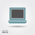 Flat icon laptop. Simple vector logo Royalty Free Stock Photo