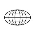 flat icon oval globe design vector