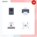 Flat Icon Pack of 4 Universal Symbols of computers, heart, hardware, interface, letter