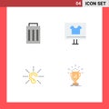 Flat Icon Pack of 4 Universal Symbols of delete, awareness, user, buy, hear