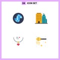 Flat Icon Pack of 4 Universal Symbols of earth, love, internet, tower, party