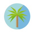 Flat Icon With Palm Tree Long Shadow