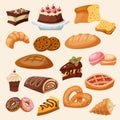 Flat Icon Pastry Set Royalty Free Stock Photo