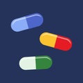 Flat icon pills. Royalty Free Stock Photo