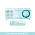 Flat icon projector and controle panel object Royalty Free Stock Photo