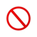 Flat Icon Red Forbidden Sign