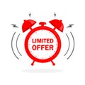 Flat icon with red limited offer for any purpose. Last chance sale. Flat concept. Promotion banner concept