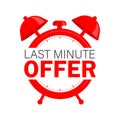 Flat icon with red limited offer for any purpose. Last chance sale. Flat concept. Promotion banner concept