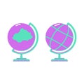 Flat icon school globe. Model of the Earth Royalty Free Stock Photo