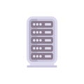 Server rack storing data in data center flat icon Royalty Free Stock Photo