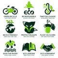 Flat icon set for eco friendly environment