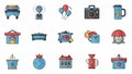Flat Icon Set: Everyday Objects and Concepts Royalty Free Stock Photo