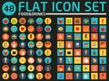 48 flat icon set. Food and drinks. Vector.