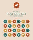 Flat icon set with long shadow Royalty Free Stock Photo