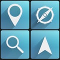 Flat icon set map marker for Web and Application. Royalty Free Stock Photo