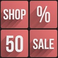 Flat icon set shop sale for Web and Application. Royalty Free Stock Photo