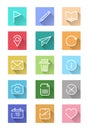 Flat icon set for website and smart device. Royalty Free Stock Photo
