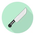 Flat icon of sharp kitchen knife for meat