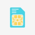 Flat Icon simcard smartphone. Royalty Free Stock Photo