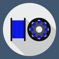 Flat icon spool for 3D printer, plastic for 3D printer, g Royalty Free Stock Photo