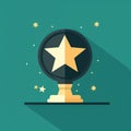 a flat icon of a star on top of a trophy Royalty Free Stock Photo