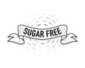 Flat icon with sugar free ribbon. Organic signs. Vector illustration