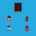 Flat Icon Sweet Set Of Dessert, Chocolate, Wrapper And Other Vector Objects. Also Includes Dessert, Shaped, Box Elements