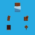 Flat Icon Sweet Set Of Wrapper, Delicious, Cocoa And Other Vector Objects. Also Includes Delicious, Bitter, Shaped