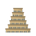 Flat icon of the tower of Babel. Royalty Free Stock Photo