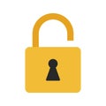 Flat icon unlocked padlock