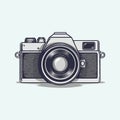 flat icon vintage camera on white background. Royalty Free Stock Photo