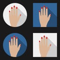 Flat icon woman hand Royalty Free Stock Photo