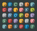 Flat icons alphabet Royalty Free Stock Photo