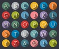 Flat icons alphabet Royalty Free Stock Photo