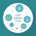 Flat Icons Arabian, Islamic Lamp, Pitcher And Other Vector Elements. Set Of Ramadan Flat Icons Symbols Also Includes