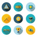 Flat icons Billiards