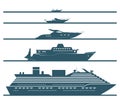 Flat icons of boats ranked by size.