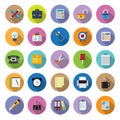 Flat icons collection with long shadow Royalty Free Stock Photo