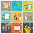 Flat icons design concept template. Royalty Free Stock Photo
