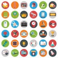 Flat icons design modern vector illustration big set of various financial service items, web and technology development, business Royalty Free Stock Photo