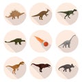 Flat icons dinosaurs