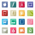 Flat icons education and white background