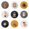 Flat icons funeral services Royalty Free Stock Photo